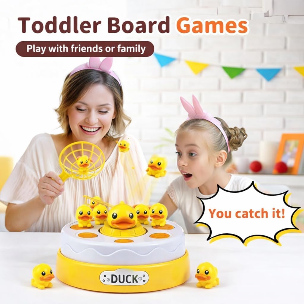 Bouncing Duck Catch Game with Nets Interactive Jumping Duck Toy Rotating