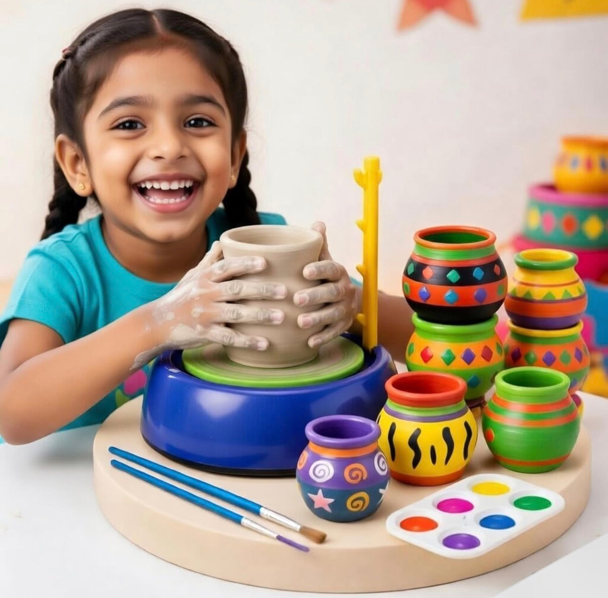 Pottery Making Kit — Battery-Operated Wheel, DIY Art & Craft