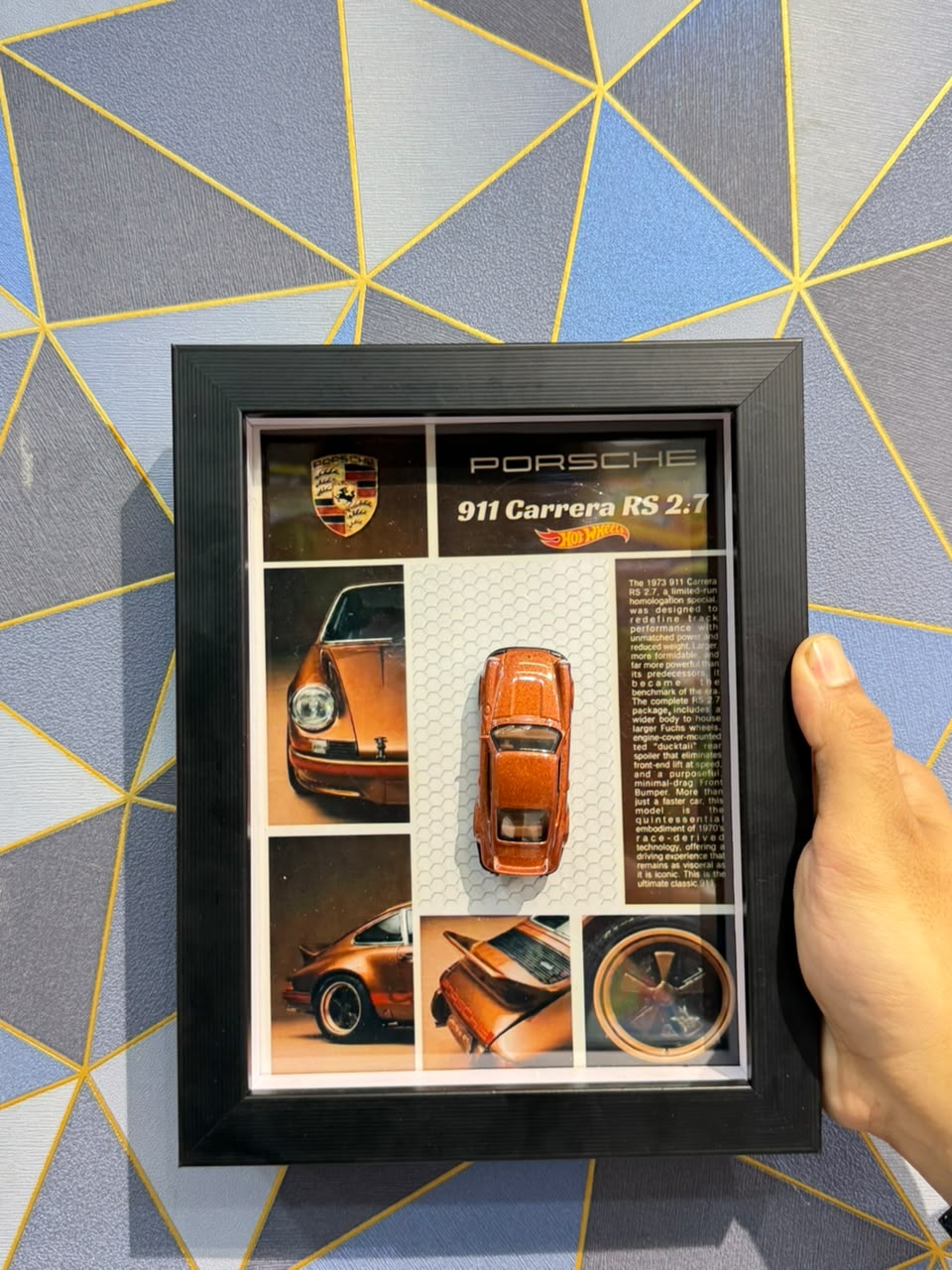 OG HOTWHEELS PORSCHE 911 CARRERA WALL FRAME (CUSTOMIZE) 24x18 cm