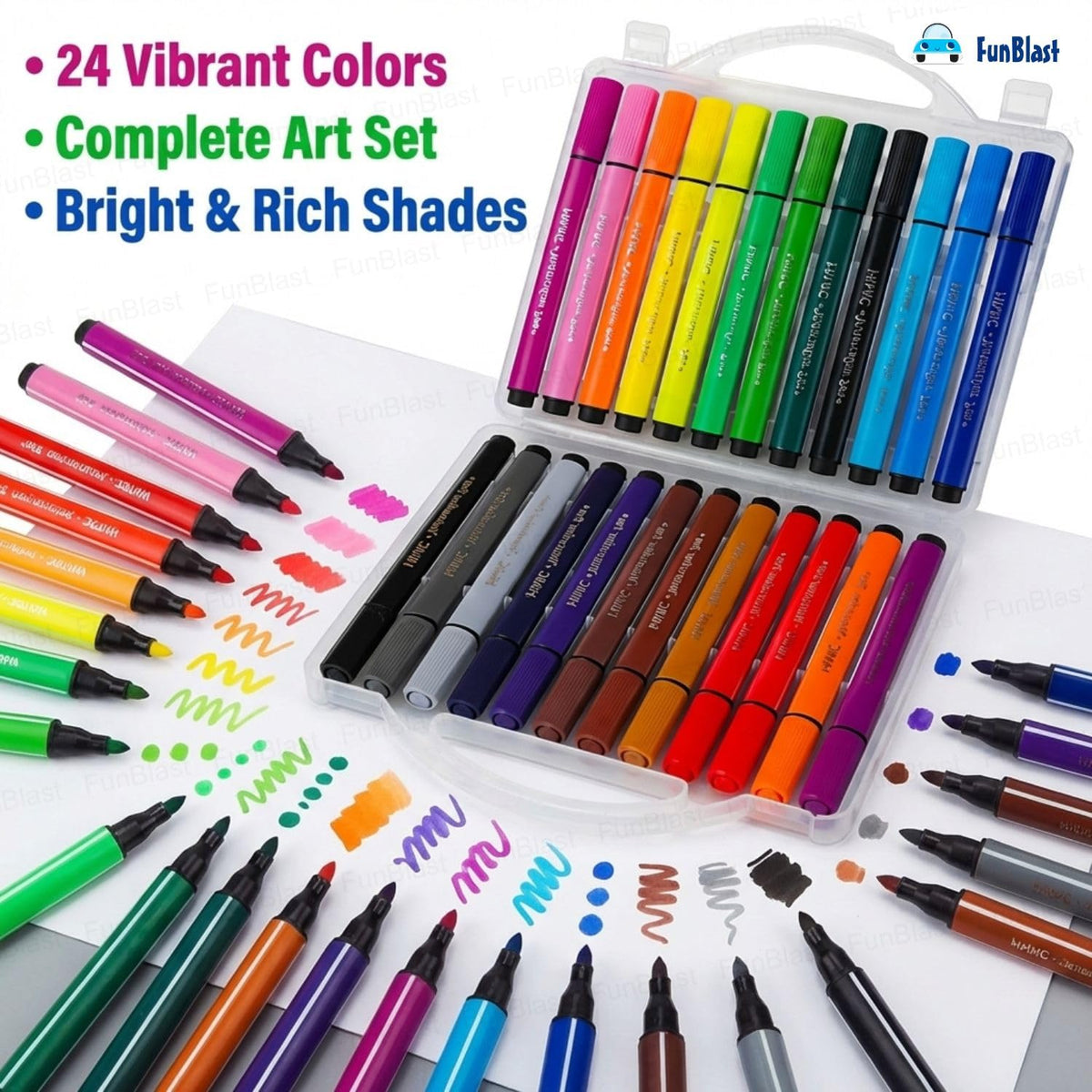 Washable Watercolor Pens Set 24pc - angle 3