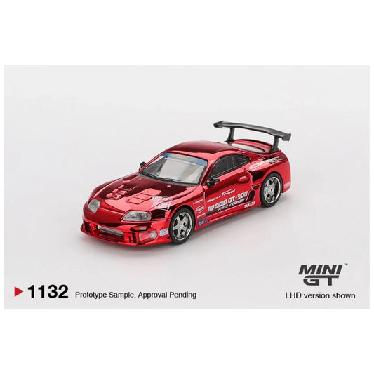 IMP Mini GT (BLISTER PACK) #1132: Toyota Supra (A80) Top Secret GT-300 Red Chrome – 1:64 Scale Die-Cast Model