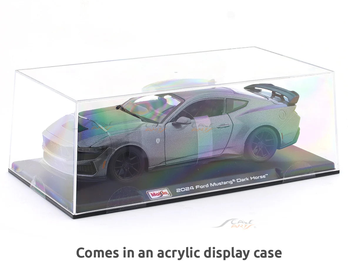 2024 Ford Mustang Dark Horse Grey Acrylic Case 1:24 MAISTO Licensed
