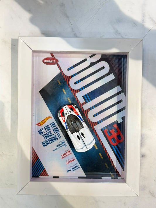 OG HOTWHEELS BUGATTI BOLIDE WALL FRAME (CUSTOMIZE)24X18 cm