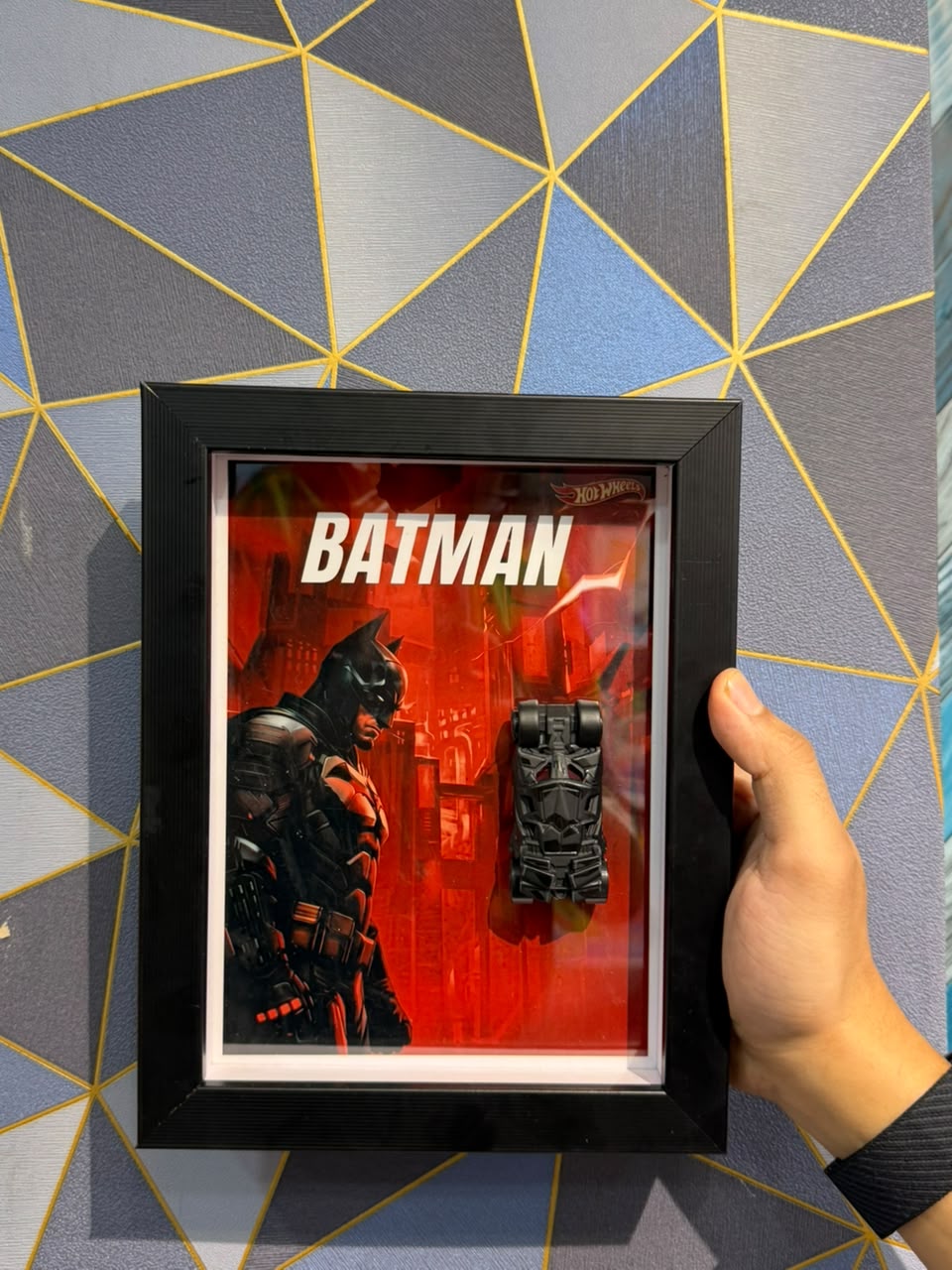 OG HOTWHEELS  BATMOBILE WALL FRAME (CUSTOMIZE) 24x18cm
