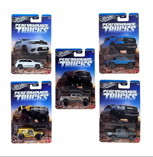 Set Of 5 Hotwheels Silver Series Performance Trucks.