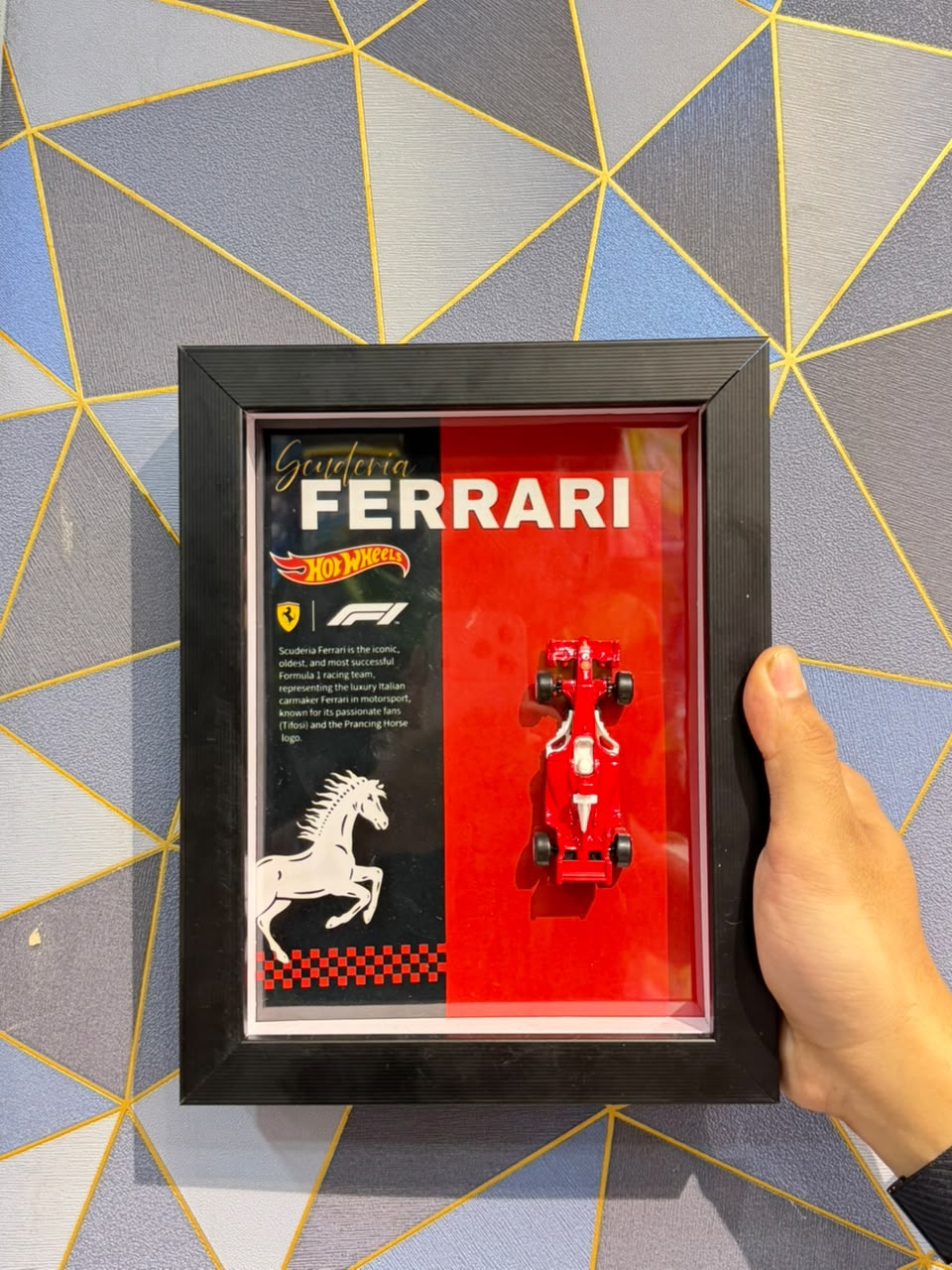 OG HOTWHEELS F1 FERRARI WALL FRAME (CUSTOMIZE) 24x18cm