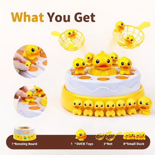Bouncing Duck Catch Game with Nets Interactive Jumping Duck Toy Rotating
