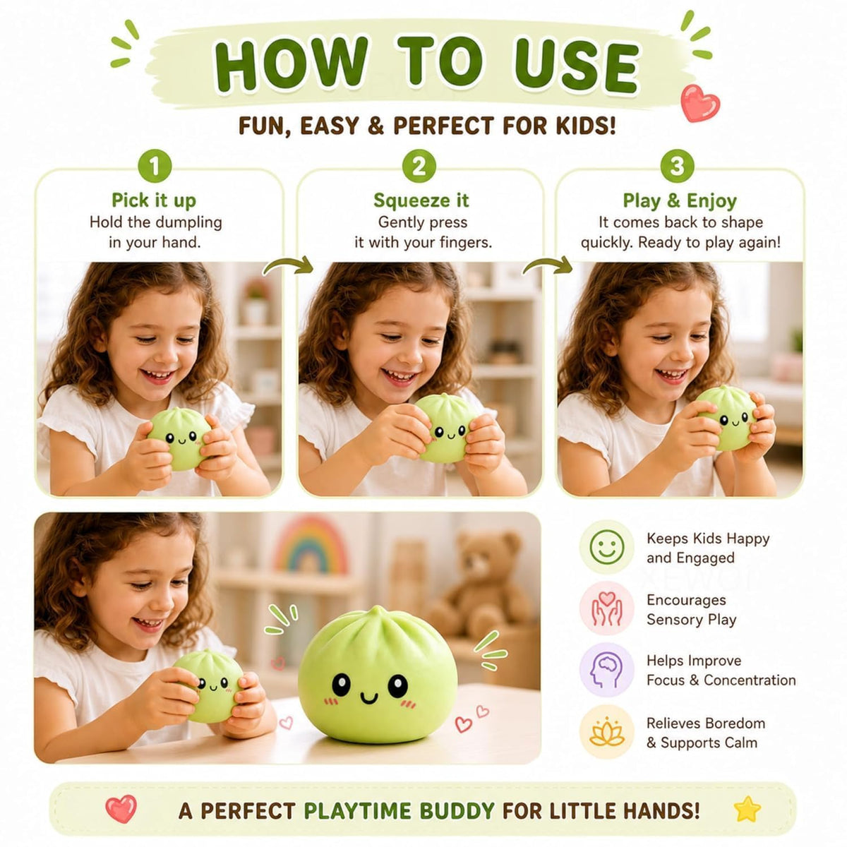 1Pc Dumpling Squishy Stress Ball