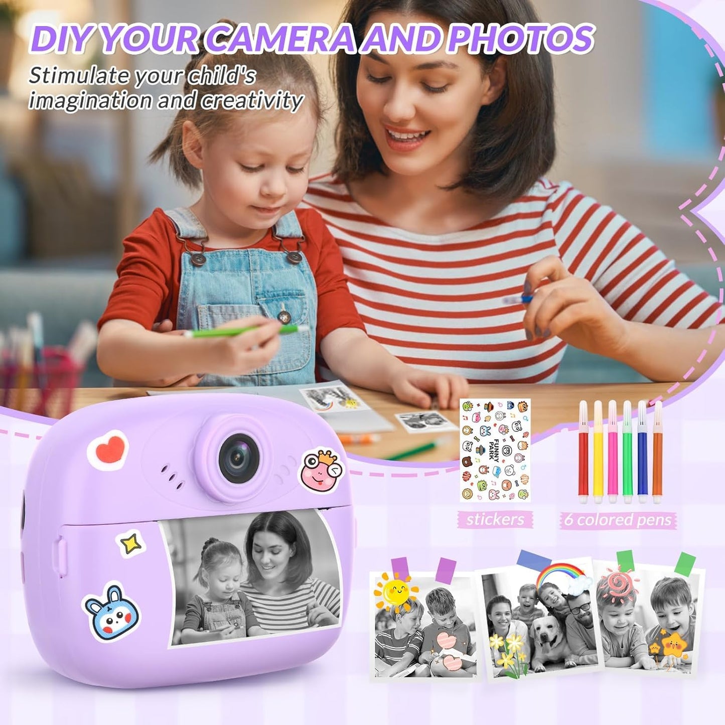 Kids Instant Print Camera Video with Games