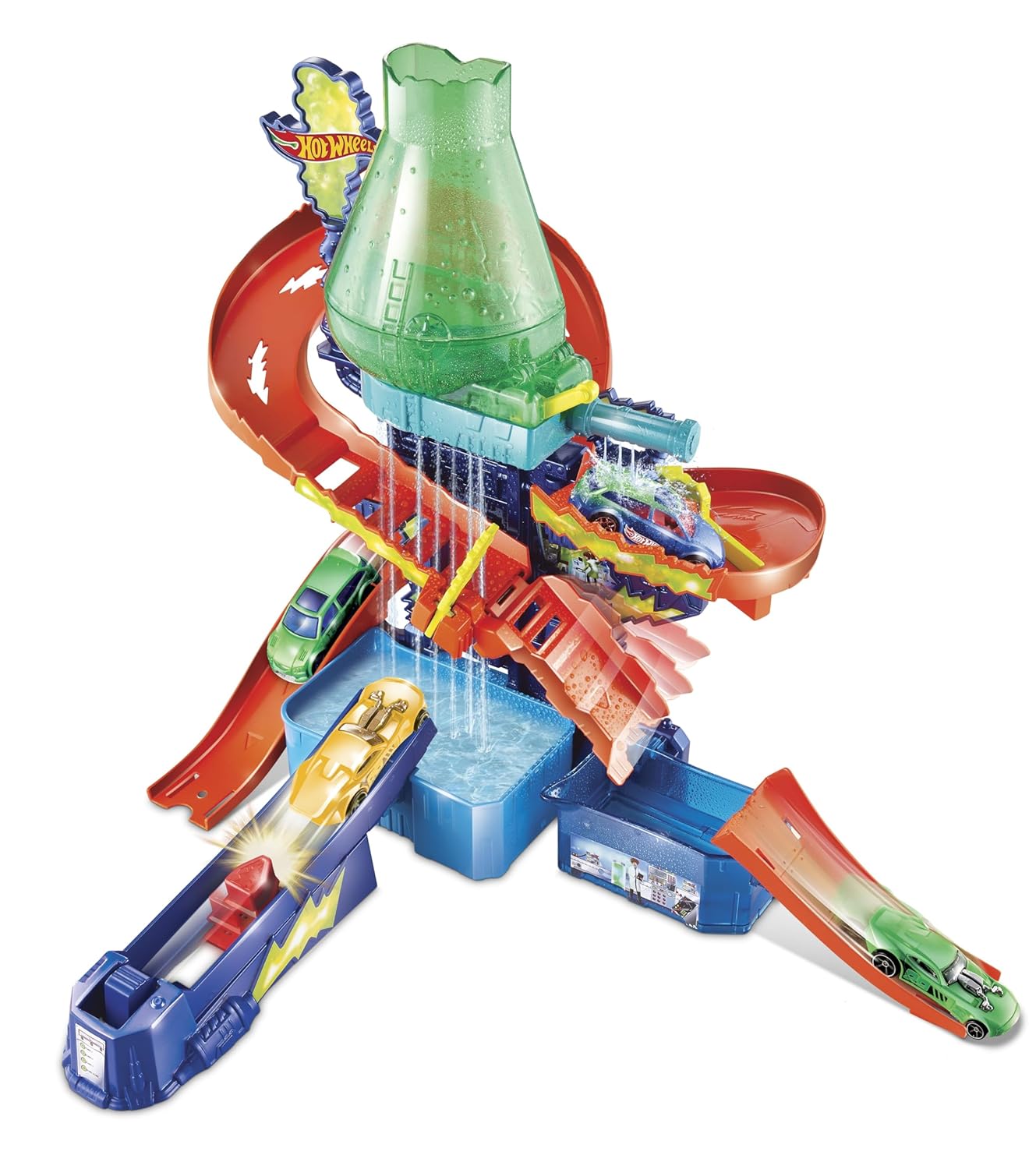 Hot Wheels® Color Shifters™ Science Lab with 1:64 Scale Cars, Track, Waterfall Ages 3 and Older