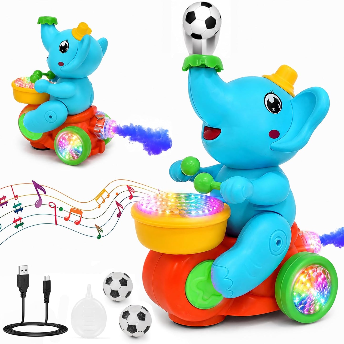 Drummer Elephant Levitating Ball Toy