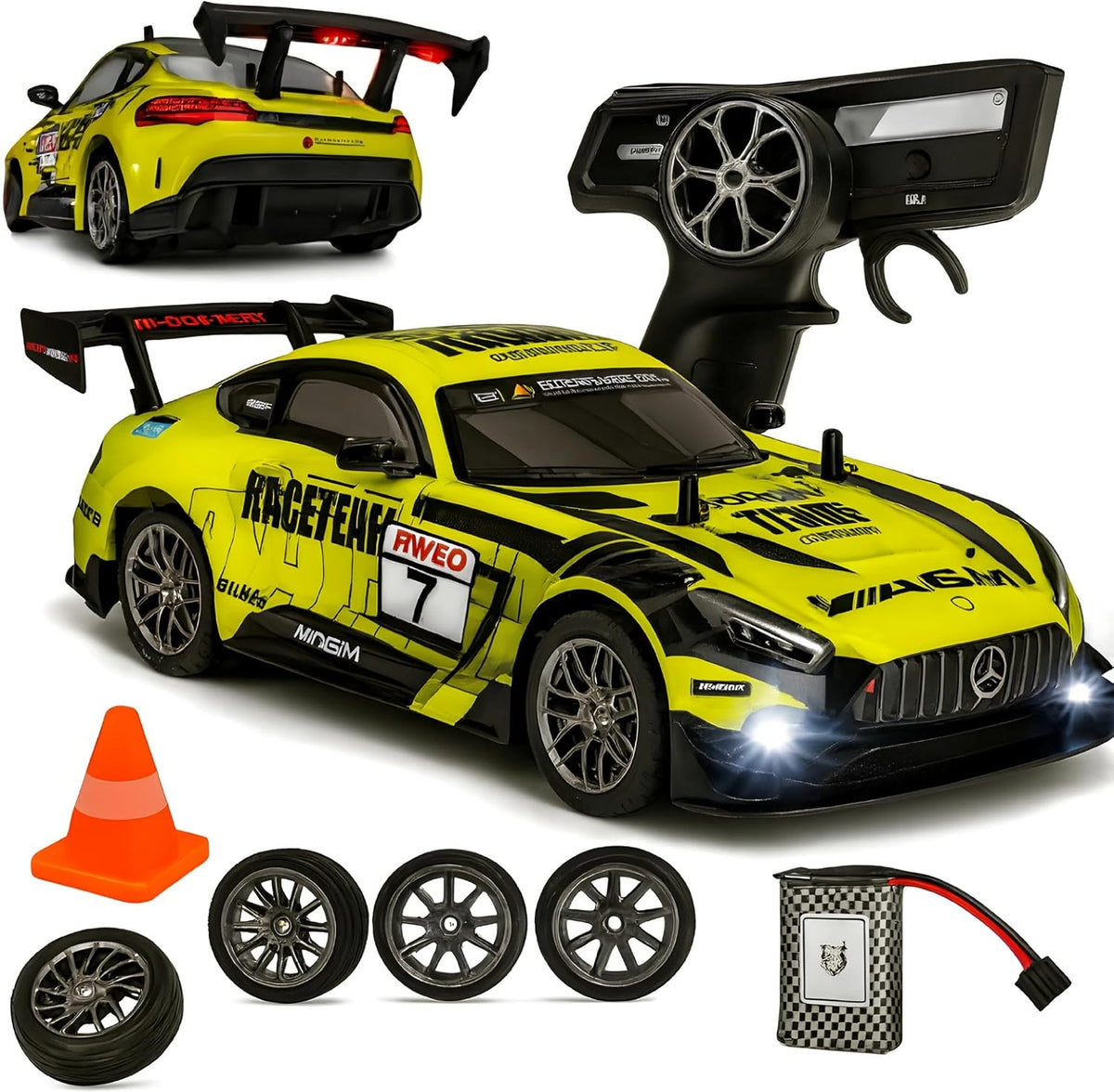 RC Drift Car — 1:16 Scale with LED Lights