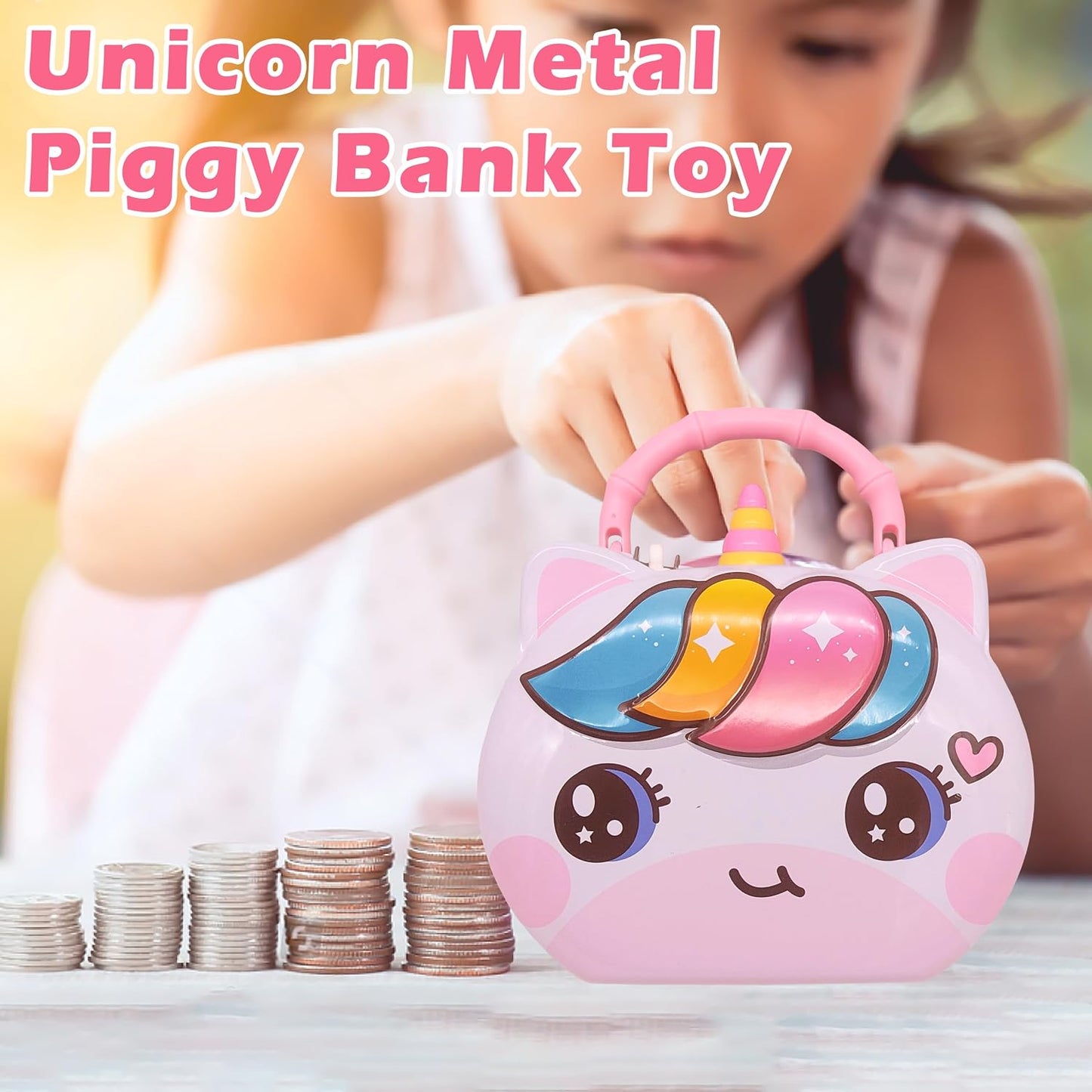 Unicorn Money Safe Piggy Bank with Lock