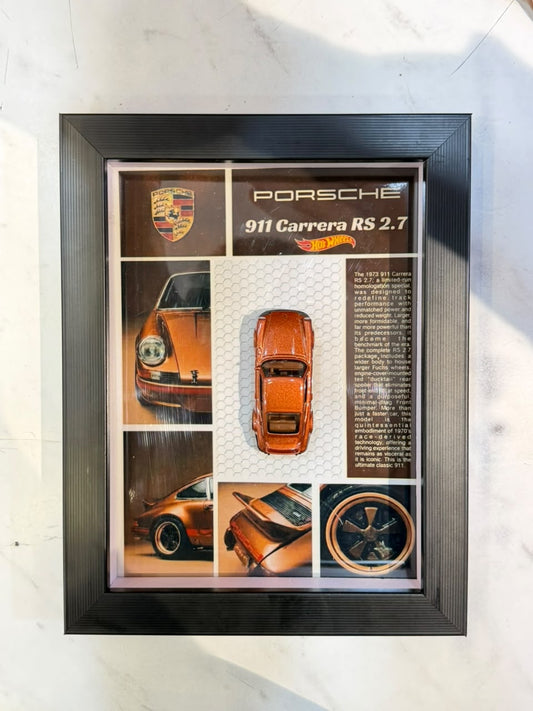 OG HOTWHEELS PORSCHE 911 CARRERA WALL FRAME (CUSTOMIZE) 24x18 cm