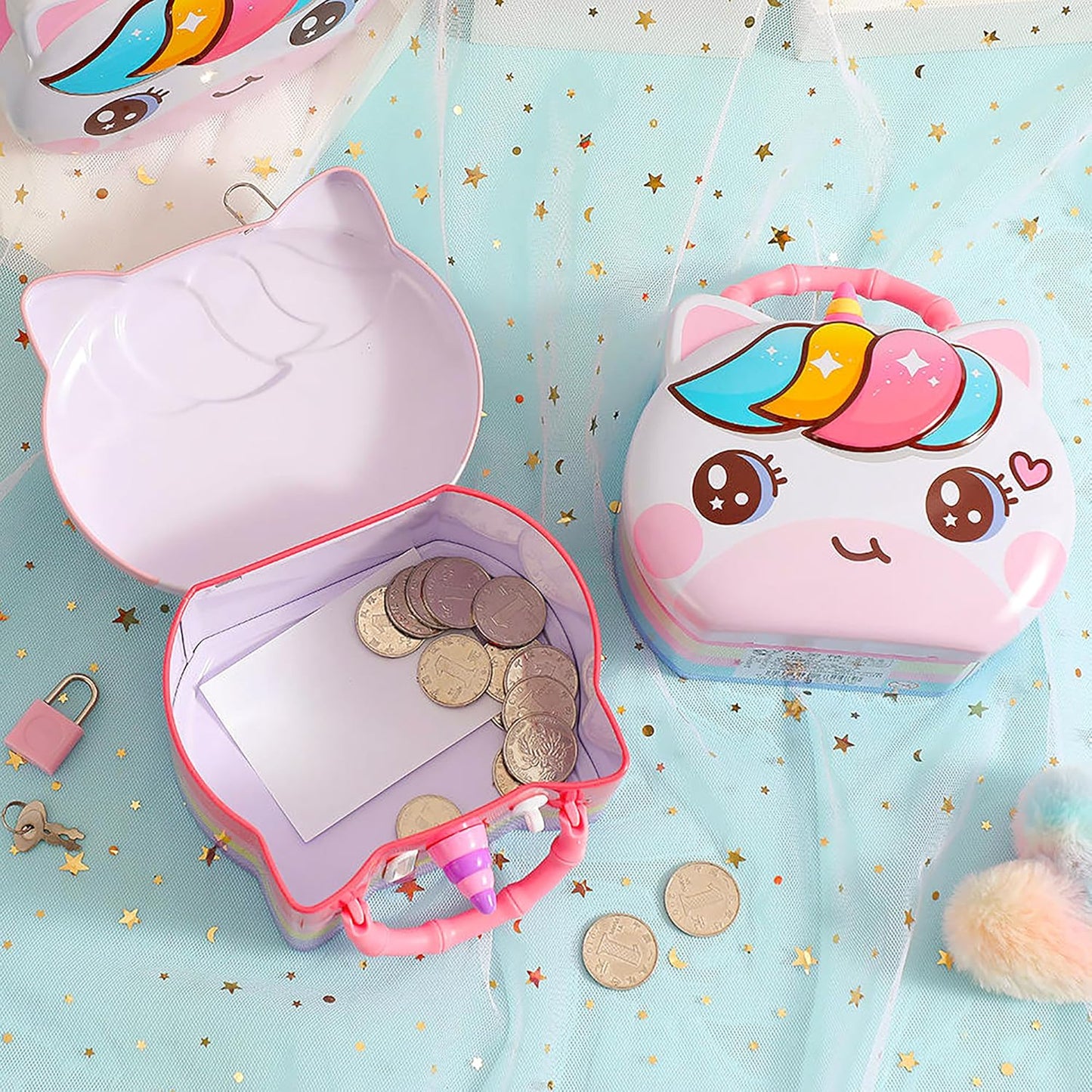 Unicorn Money Safe Piggy Bank with Lock