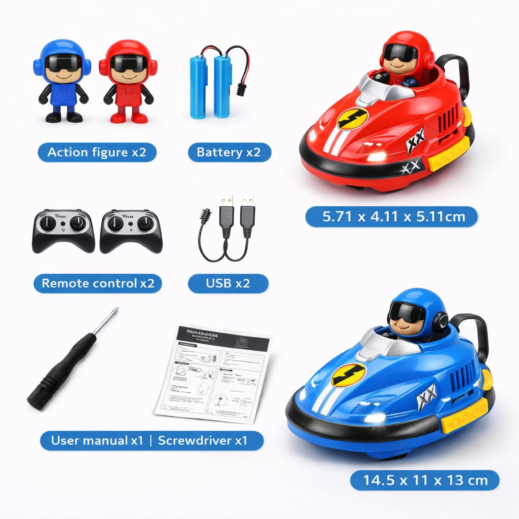 2-Player RC Bumper Cars Set