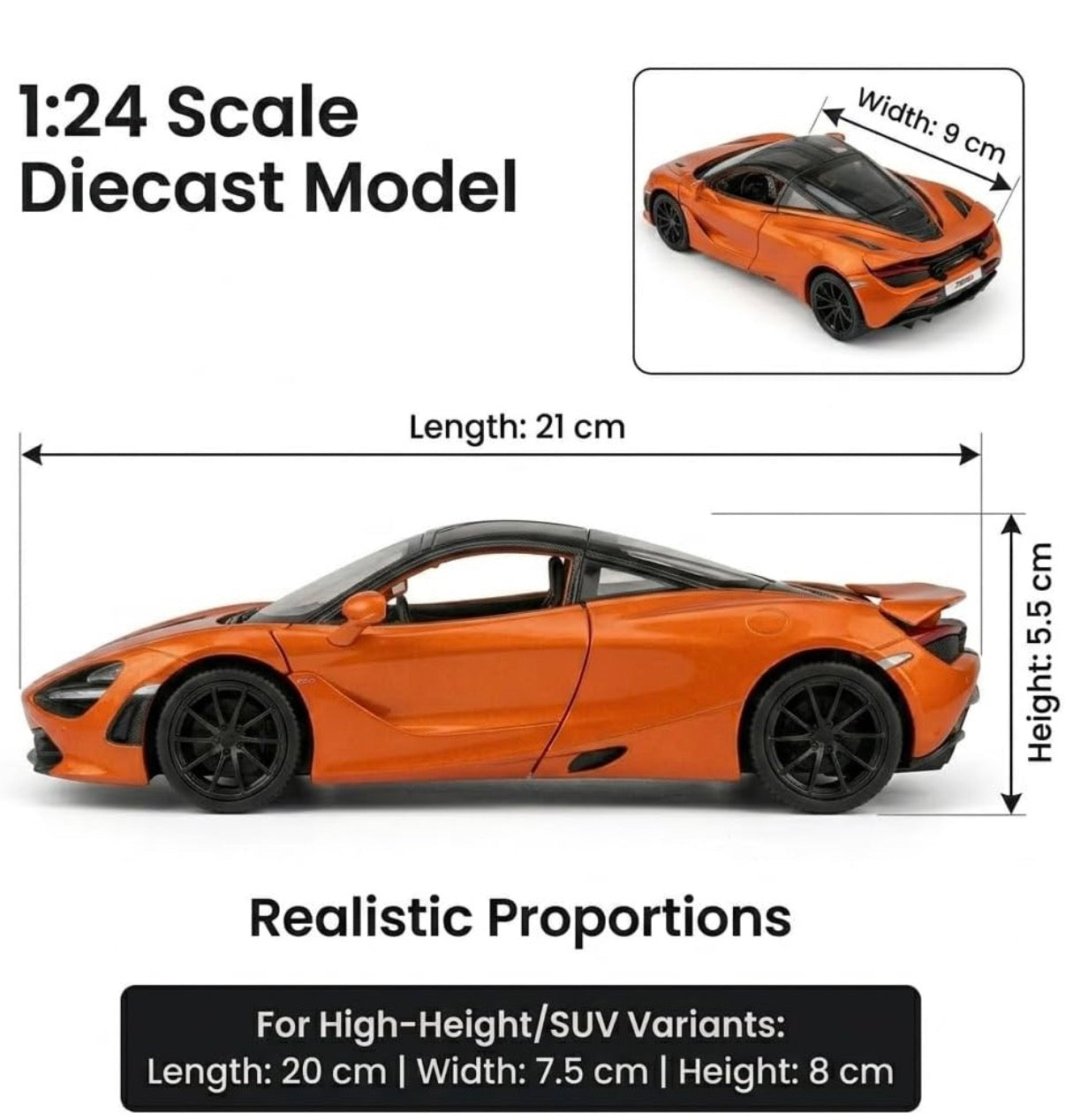 McLaren 720S Die-Cast Model — 1:24 Scale