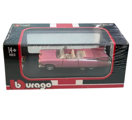 Bburago Cadillac Pink 1:64 Diecast Scale Model Car