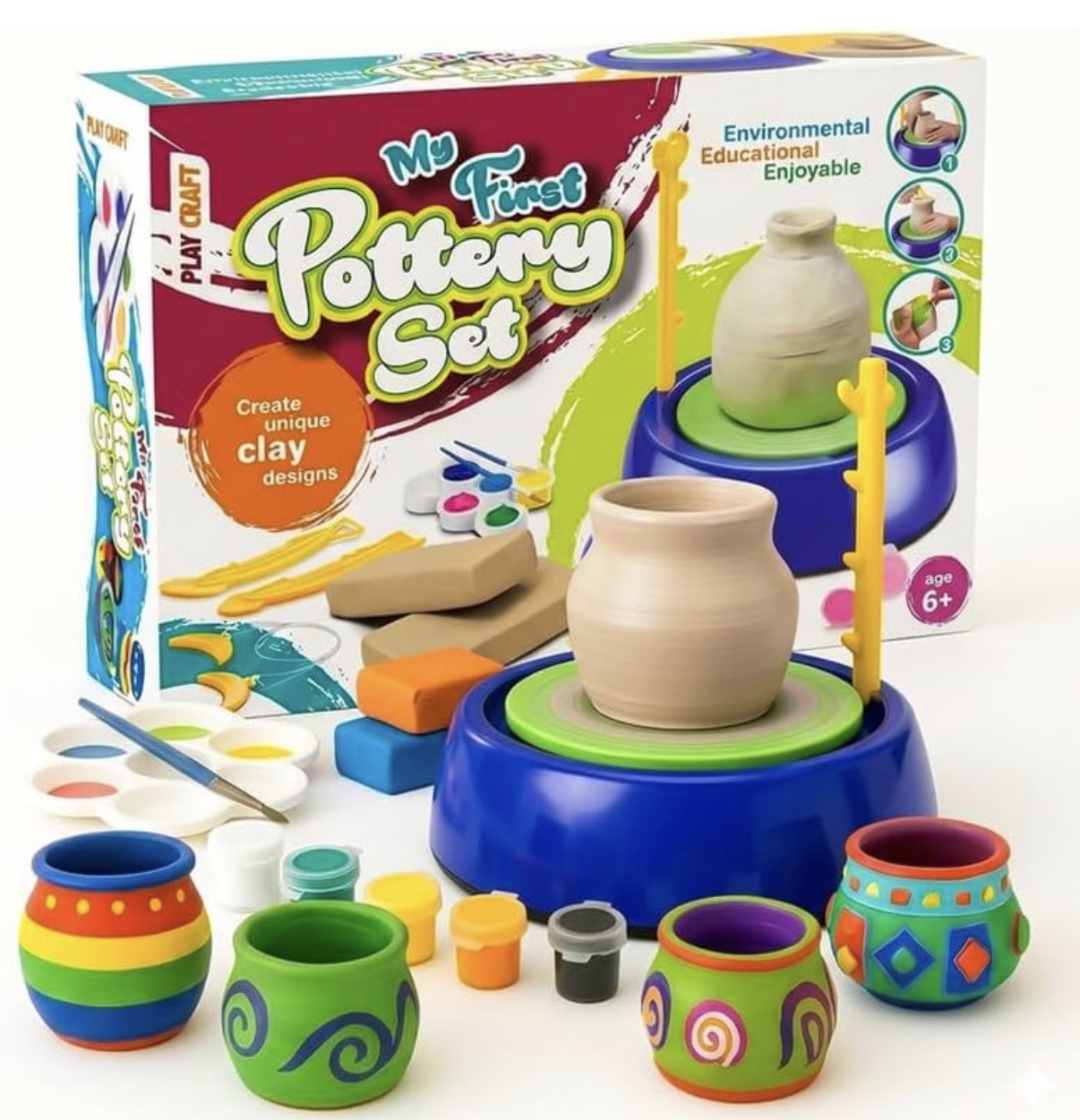Pottery Making Kit — Battery-Operated Wheel, DIY Art & Craft