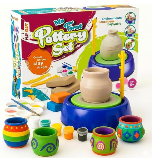 Pottery Making Kit — Battery-Operated Wheel, DIY Art & Craft