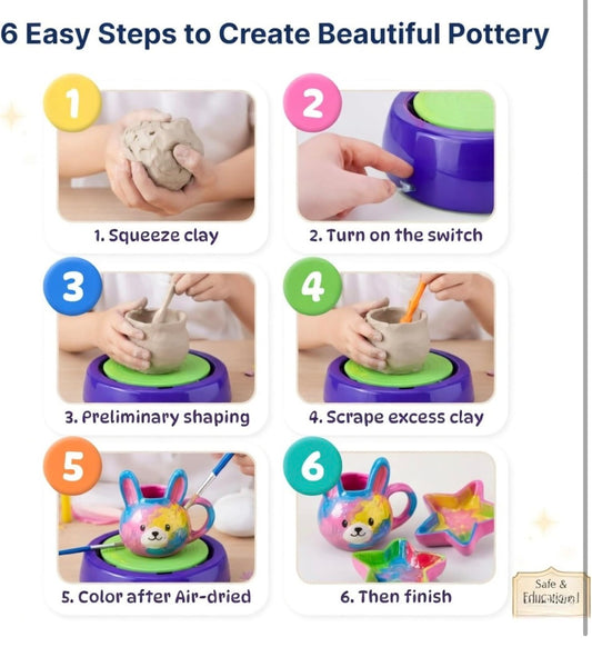 Pottery Making Kit — Battery-Operated Wheel, DIY Art & Craft