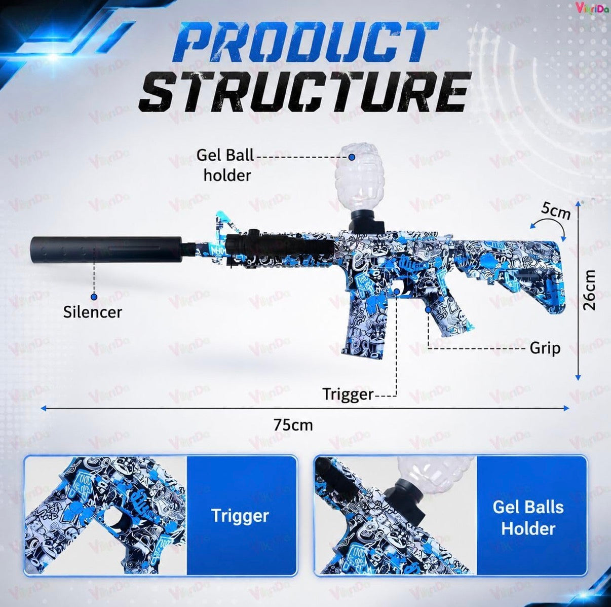 Electric Gel Ball Blaster — M416 Water Toy Gun