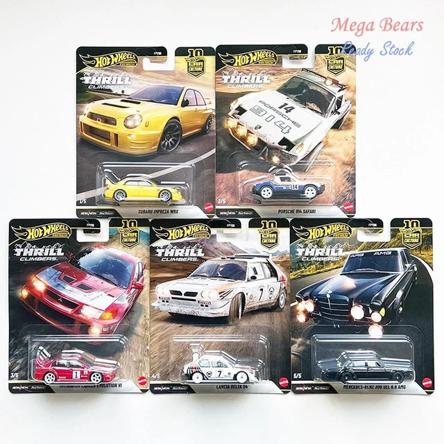 Set Of 5 Hot Wheels Premium Car Culture Collectible Toy Car, 1:64 Scale Die-Cast