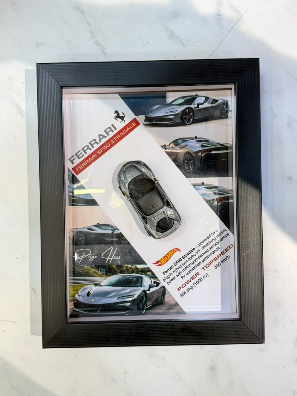 OG HOTWHEELS F1 FERRARI SF90 WALL FRAME (CUSTOMIZE) 24x18cm