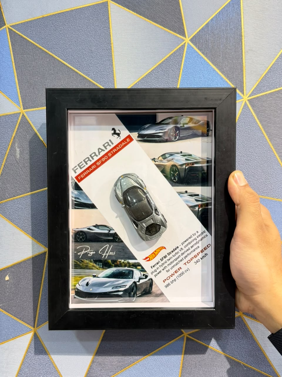 OG HOTWHEELS F1 FERRARI SF90 WALL FRAME (CUSTOMIZE) 24x18cm