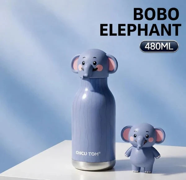 Chicu Tom Bobo Elephant kawaii insulated water bottle 480ml