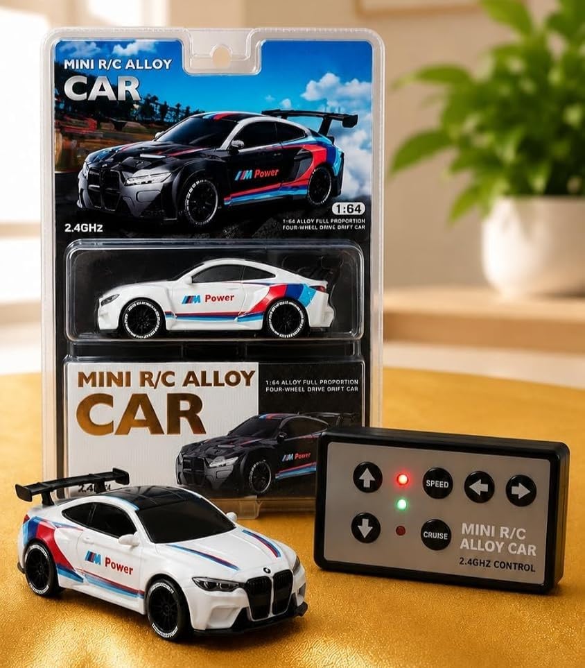 Mini R/C Alloy Drift Car packaging and remote