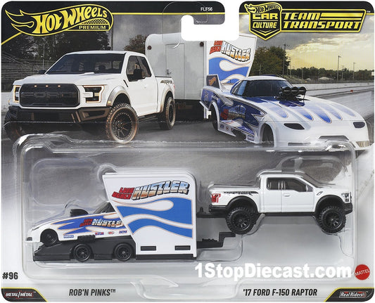 HOTWHEELS PREMIUM CAR CULTURE TEAM TRANSPORT 'ROBS'N PINKS & '17 FORD F-150 RAPTOR