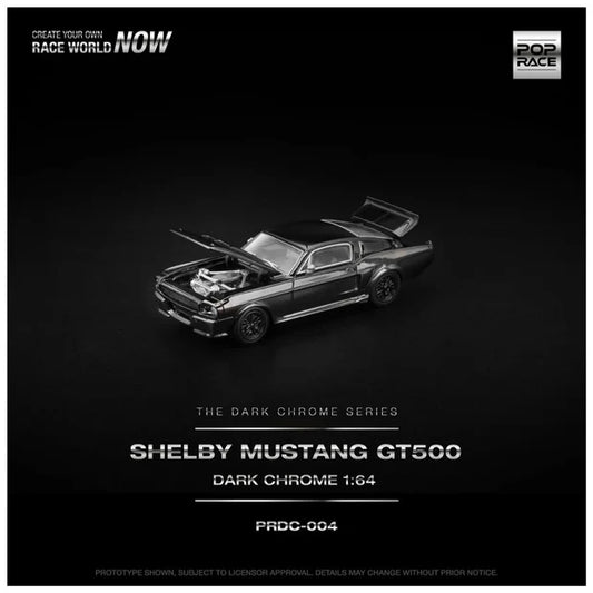 Pop Race #004 Shelby Mustang GT500 Dark Chrome – Pre-Order | 1:64 Scale Premium Die-Cast Model