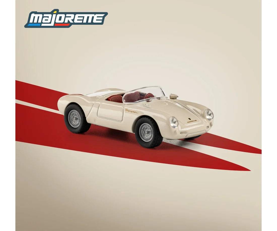 1955 Porsche 550 Spyder White 1:64 scale model car - Majorette Collection