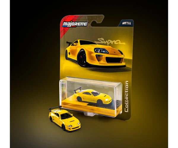 1995 Toyota Supra Yellow 1:64 scale model car - Majorette Collection