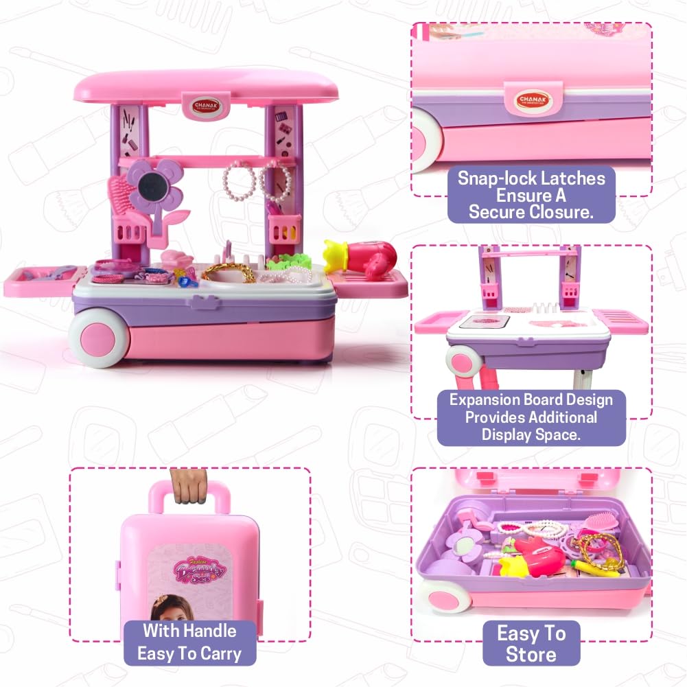 Beauty Set Suitcase on Wheels — 3-in-1 Trolley
