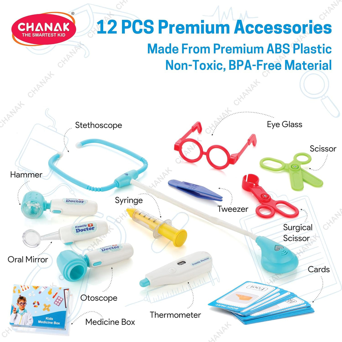Premium Doctor Set Trolley for Kids — 10 Pieces