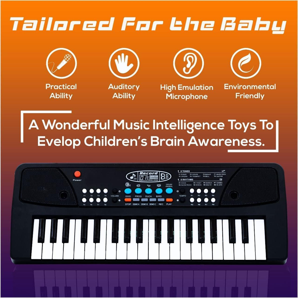 37-Key Kids Piano Keyboard with Microphone