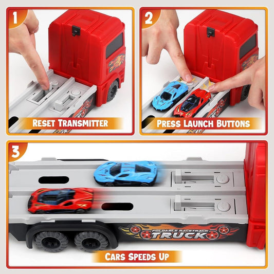 3-in-1 Transform Transport Truck with Racing Track