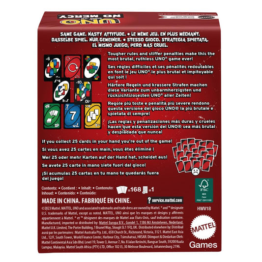 Mattel UNO Show 'em No Mercy card game box