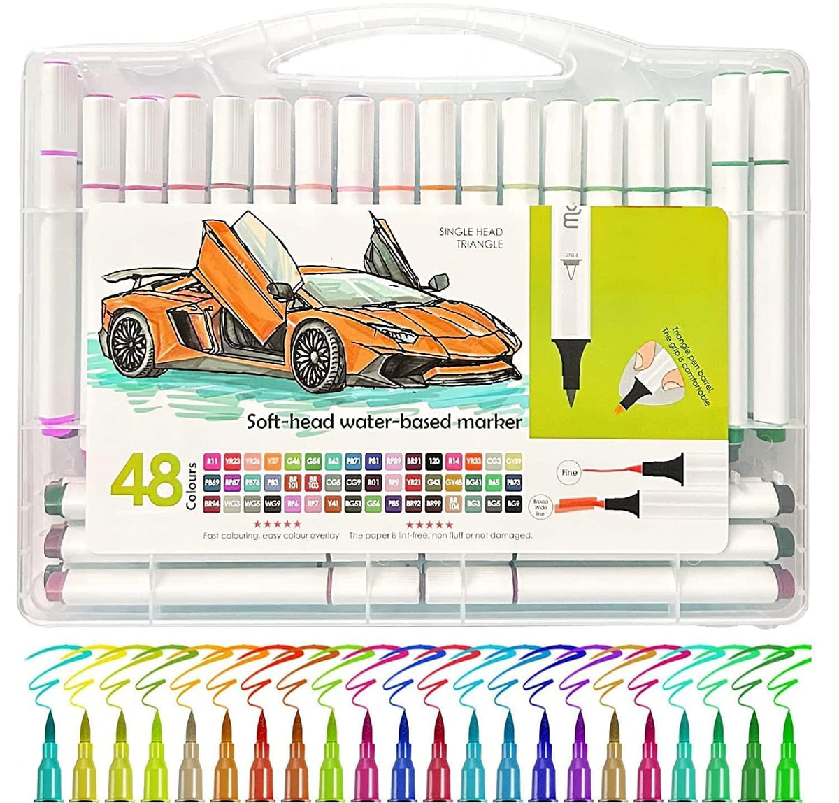 Watercolor Markers Colouring Kit 48pc
