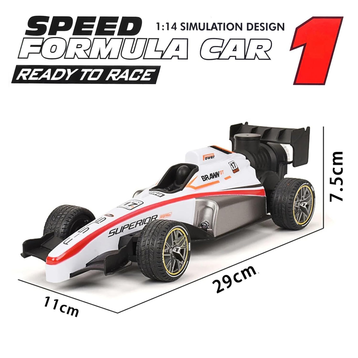 RC F1 Formula Racing Car in action