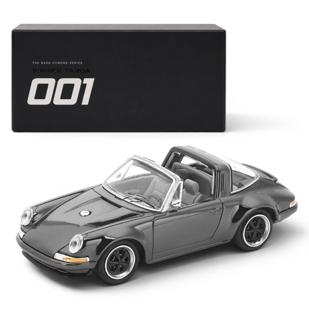 Pop Race #001 Singer Targa Dark Chrome Series Diecast Model