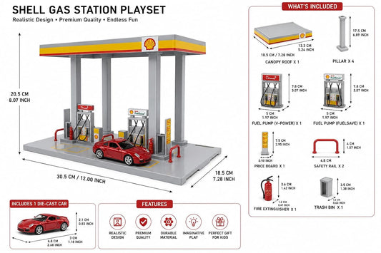 Shell Gas Station Assembly Playset