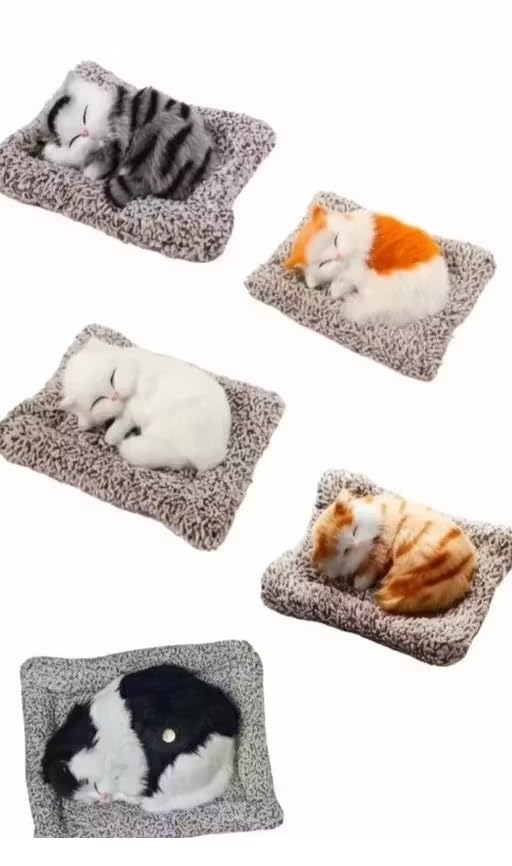 Sleeping Cat Plush Toy with Sound