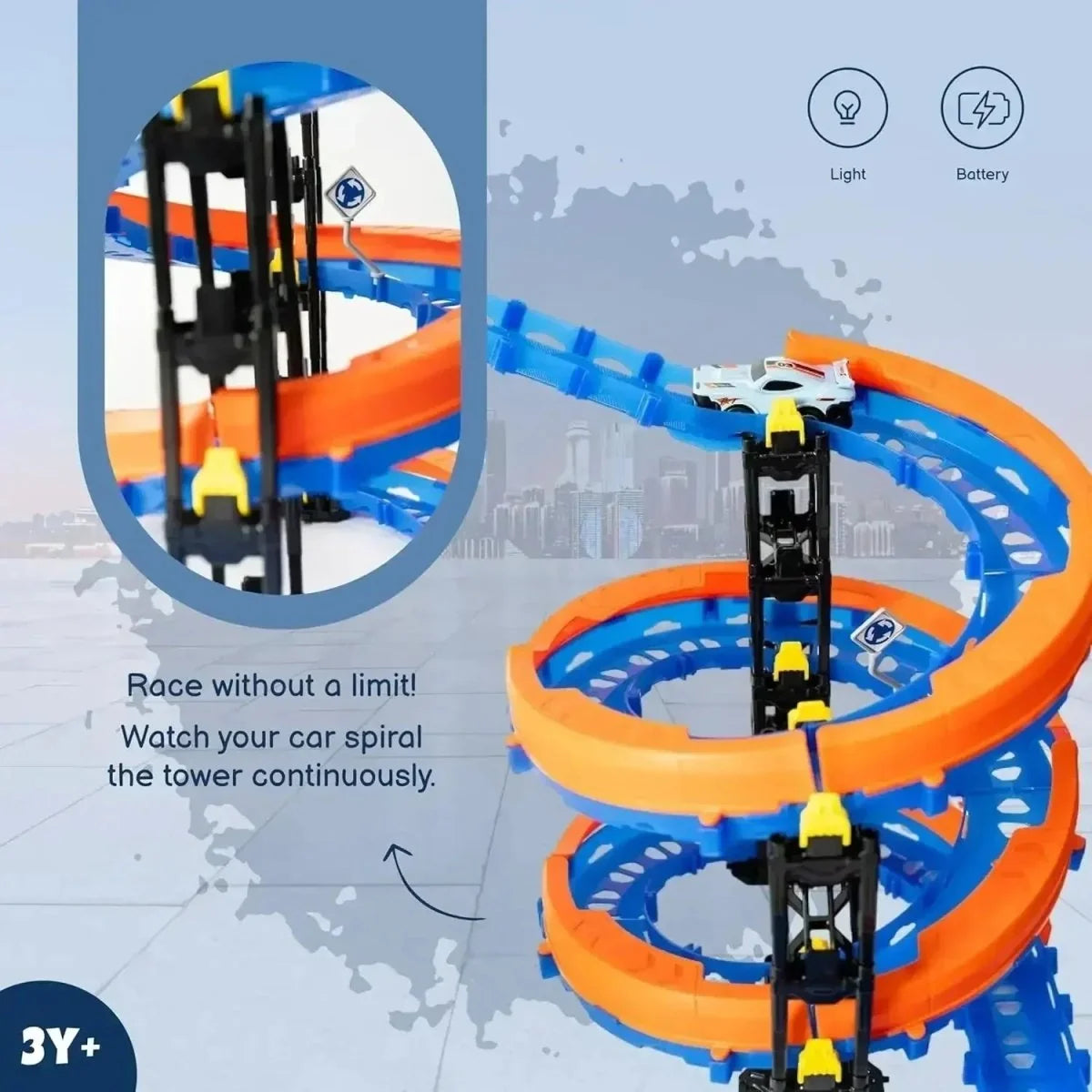 Tak Tak Toys Lightspeed Glow Track Set – Buildable Racing Toy