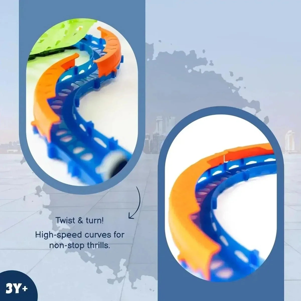 Tak Tak Toys Lightspeed Glow Track Set – Buildable Racing Toy