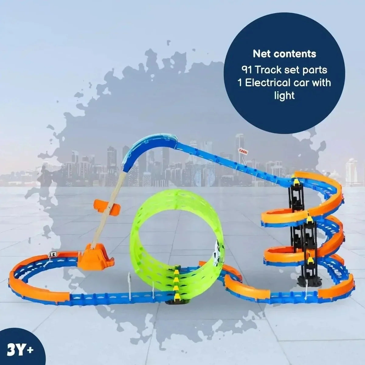 Tak Tak Toys Lightspeed Glow Track Set – Buildable Racing Toy